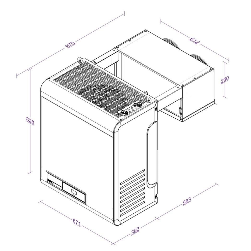 Unit&eacute; de refroidissement type positif 13,2-27,6 m3 avec connexion en ligne - Combisteel - 7265.0015