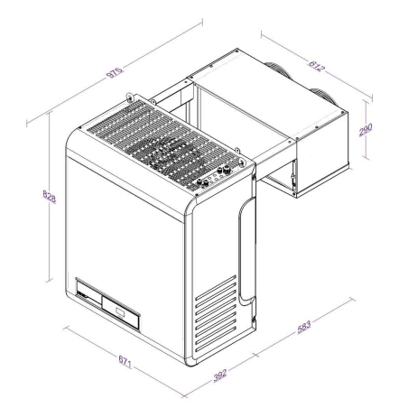 Unit&eacute; de refroidissement type positif 13,2-27,6 m3 avec connexion en ligne - Combisteel - 7265.0015