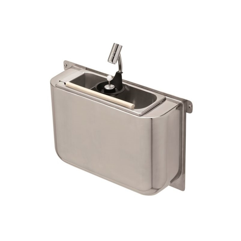 Ijsschaaf spoelbak met sproeier 410x120x270 met afvoergat, wateraansluiting en slang - Combisteel - 7108.0035