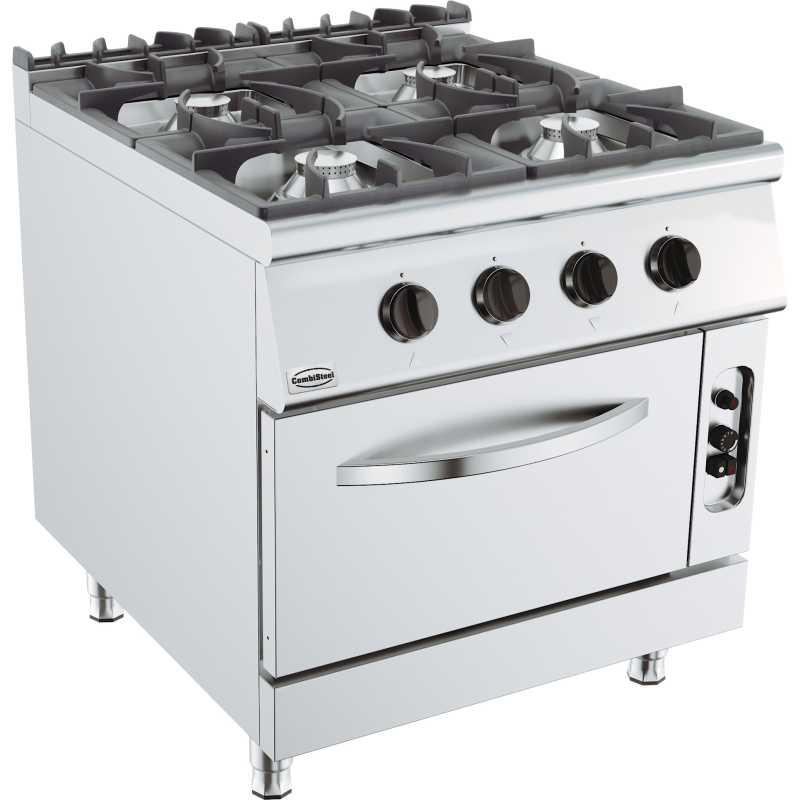 Base 900 cuisiniere a gaz 4 br. avec four &agrave; gaz - Combisteel - 7178.3015
