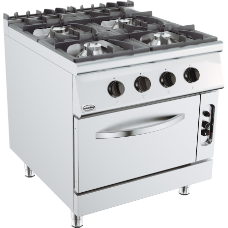 Base 900 cuisiniere a gaz 4 br. avec four &agrave; gaz - Combisteel - 7178.3015