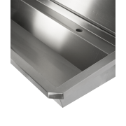 &Eacute;vier inox 4 robinets 2400mm bouchon de vidange et couvercle anti-&eacute;claboussures inclus, &agrave; l'exclusion d - Combisteel - 7013.4615