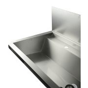 &Eacute;vier inox 4 robinets 2400mm bouchon de vidange et couvercle anti-&eacute;claboussures inclus, &agrave; l'exclusion d - Combisteel - 7013.4615