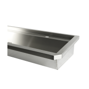 &Eacute;vier inox 4 robinets 2400mm bouchon de vidange et couvercle anti-&eacute;claboussures inclus, &agrave; l'exclusion d - Combisteel - 7013.4615