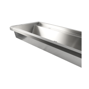 &Eacute;vier inox 4 robinets 2400mm bouchon de vidange et couvercle anti-&eacute;claboussures inclus, &agrave; l'exclusion d - Combisteel - 7013.4615