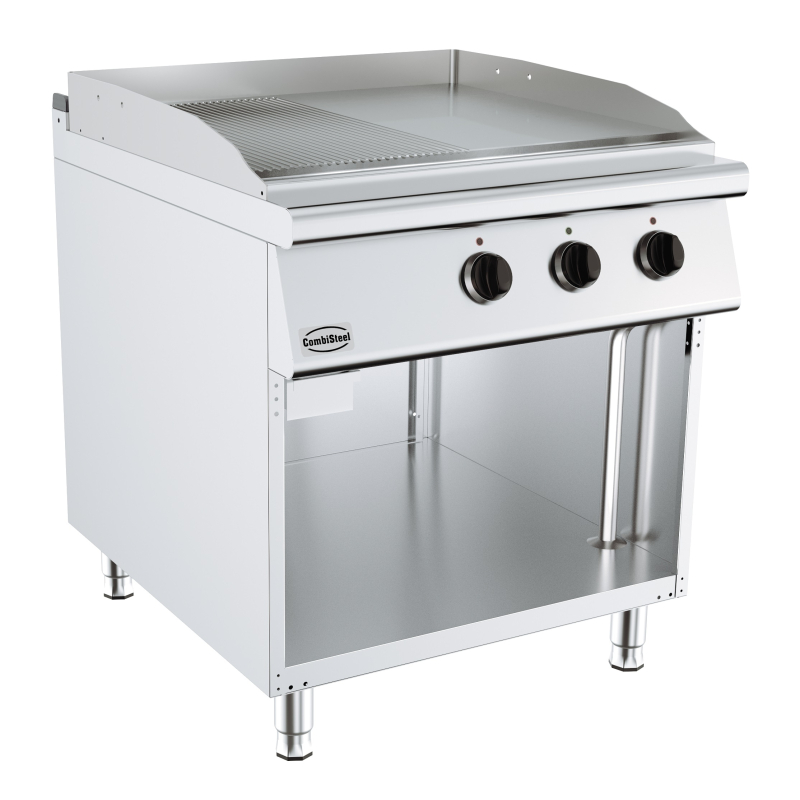 Base 900 elektrische bakplaat gegroefd/glad - Combisteel - 7178.3180