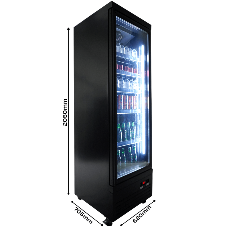 R&eacute;frig&eacute;rateur 1 porte en verre noir ceb-500r bl - Combisteel - 7526.0100