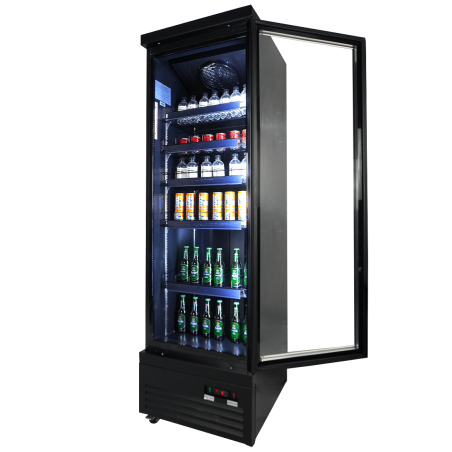 R&eacute;frig&eacute;rateur 1 porte en verre noir ceb-500r bl - Combisteel - 7526.0100