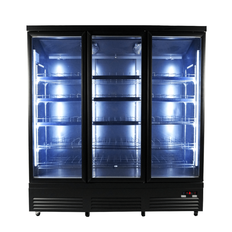 Gekoelde kast 3 glazen deuren zwart ceb-1600r bl - Combisteel - 7526.0110