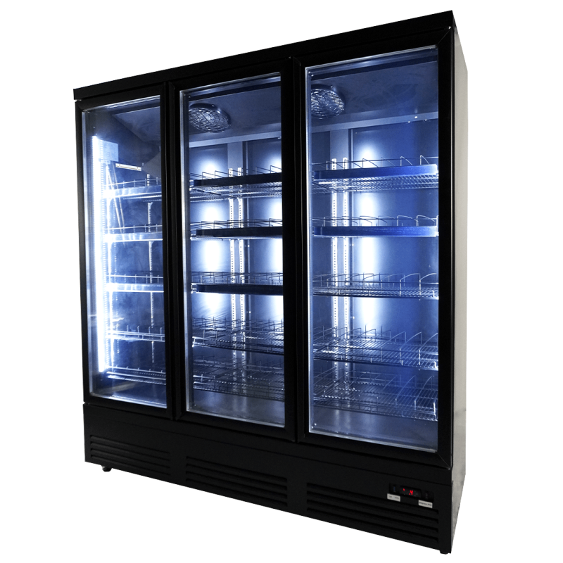 Gekoelde kast 3 glazen deuren zwart ceb-1600r bl - Combisteel - 7526.0110