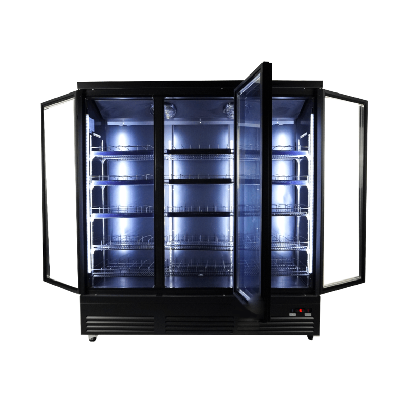 Gekoelde kast 3 glazen deuren zwart ceb-1600r bl - Combisteel - 7526.0110