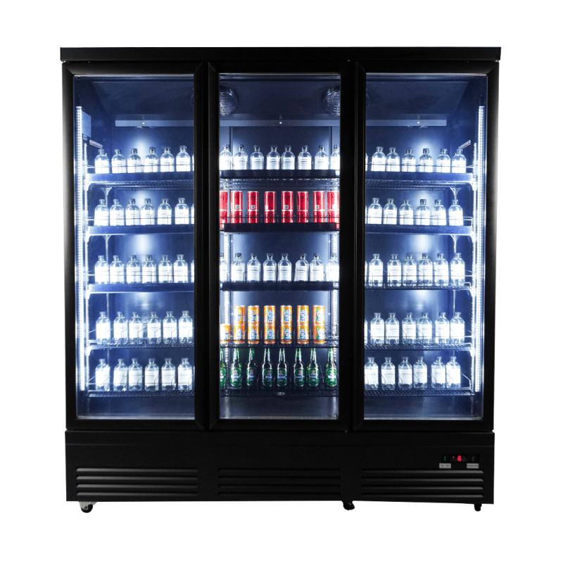 Gekoelde kast 3 glazen deuren zwart ceb-1600r bl - Combisteel - 7526.0110