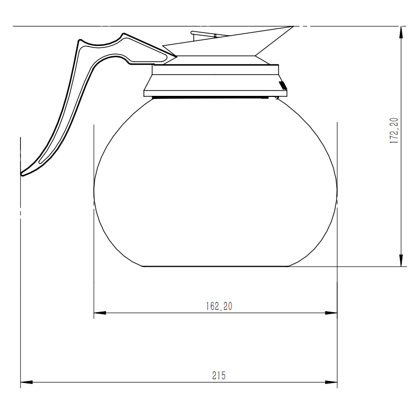Pot &agrave; caf&eacute; en verre 1.8l - Combisteel - 7535.0105
