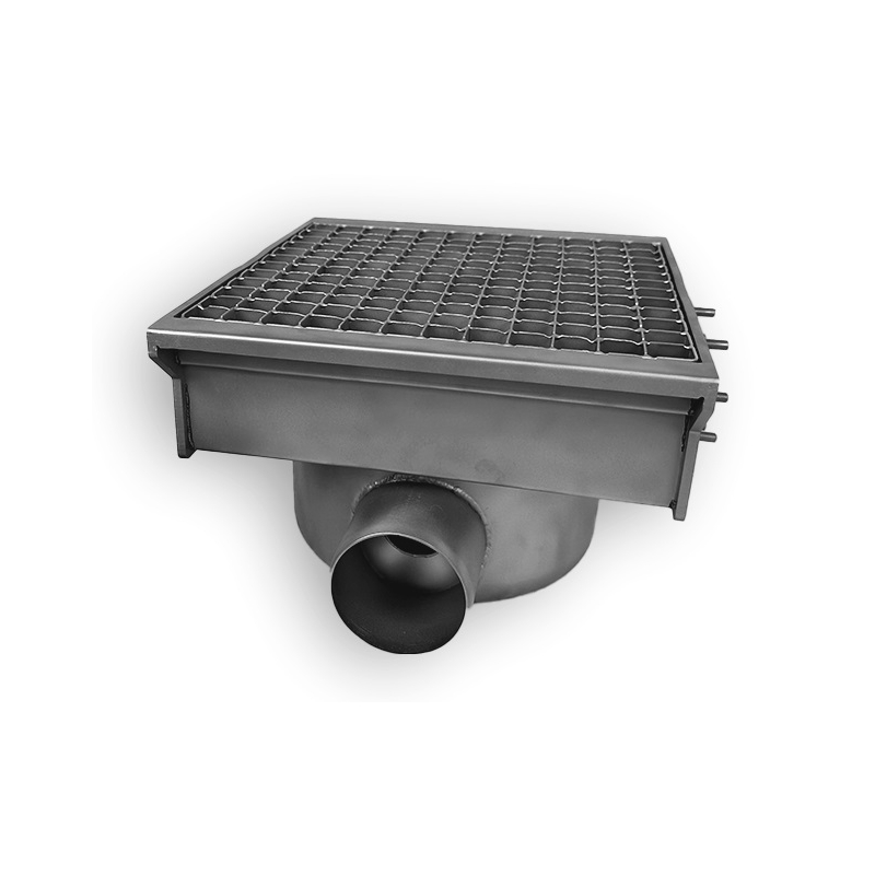 Drain inox 300x265 avec 1 sortie pour goutti&egrave;re &agrave; fente - Combisteel - 7107.0020