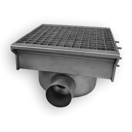 Drain inox 300x265 avec 1 sortie pour goutti&egrave;re &agrave; fente - Combisteel - 7107.0020