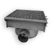 Drain inox 300x265 avec 1 sortie pour goutti&egrave;re &agrave; fente - Combisteel - 7107.0020