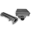 Drain inox 300x265 avec 2 sorties pour goutti&egrave;re &agrave; fente - Combisteel - 7107.0025