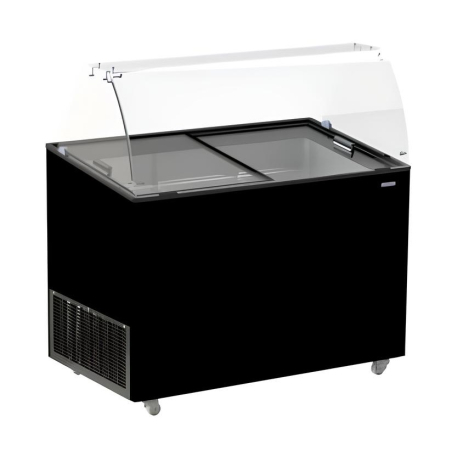 Vitrine &agrave; creme glac&eacute;e java noir 8x5 ltr - Combisteel - 7472.0129