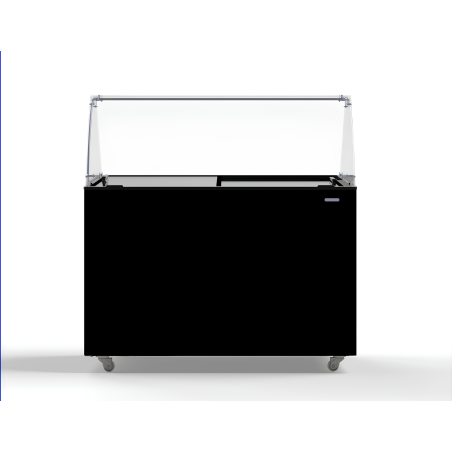 Vitrine &agrave; creme glac&eacute;e java noir 8x5 ltr - Combisteel - 7472.0129