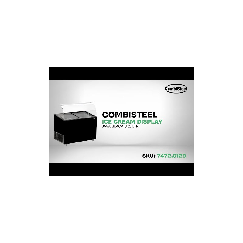 Vitrine &agrave; creme glac&eacute;e java noir 8x5 ltr - Combisteel - 7472.0129