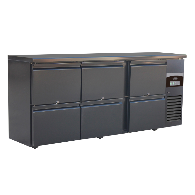 Arri&egrave;re bar r&eacute;frig&eacute;r&eacute;e noir 6 tiroirs - Combisteel - 7450.0323