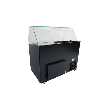 Vitrine &agrave; creme glac&eacute;e java noir 8x5 ltr - Combisteel - 7472.0129