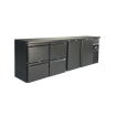Arri&egrave;re bar r&eacute;frig&eacute;r&eacute;e noir 2 portes et 2 tiroirs *transport sur demande* - Combisteel - 7450.0327