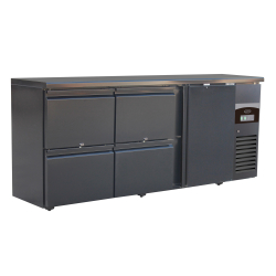Arri&egrave;re bar r&eacute;frig&eacute;r&eacute;e noir 1 porte et 4 tiroirs - Combisteel - 7450.0322