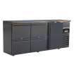 Arri&egrave;re bar r&eacute;frig&eacute;r&eacute;e noir 1 porte et 4 tiroirs - Combisteel - 7450.0322