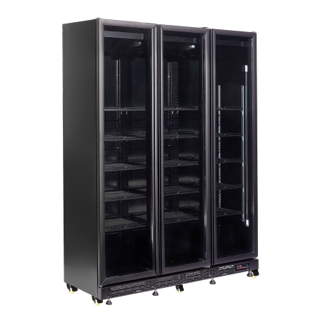 R&eacute;frig&eacute;rateur 3 portes en verre noir nap-1200*transport sur demande* - Combisteel - 7455.1920