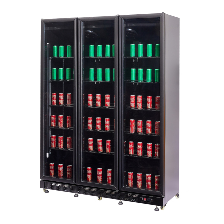 R&eacute;frig&eacute;rateur 3 portes en verre noir nap-1200*transport sur demande* - Combisteel - 7455.1920