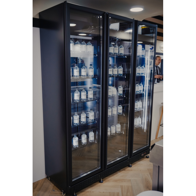 R&eacute;frig&eacute;rateur 3 portes en verre noir nap-1200*transport sur demande* - Combisteel - 7455.1920