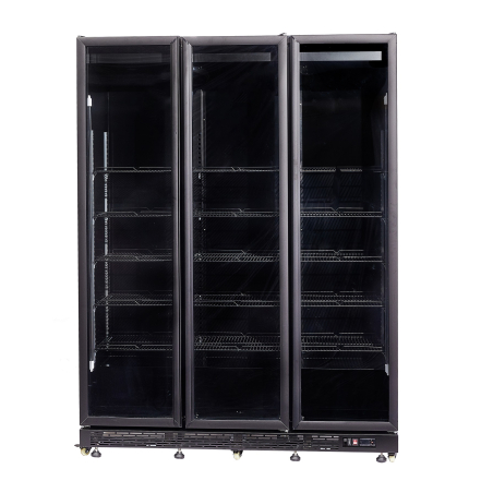 R&eacute;frig&eacute;rateur 3 portes en verre noir nap-1200 ht - avec porte chauffante - Combisteel - 7455.1925