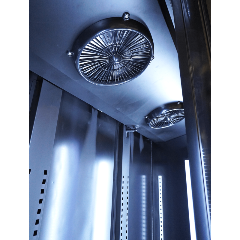 R&eacute;frig&eacute;rateur 3 portes en verre noir nap-1200 ht - avec porte chauffante - Combisteel - 7455.1925