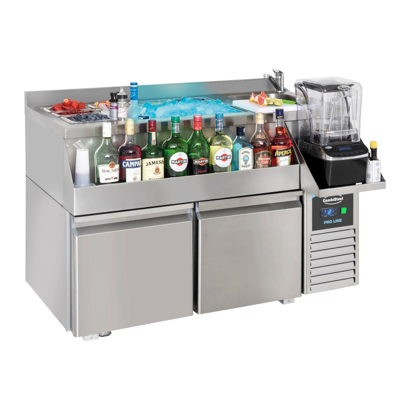 Table r&eacute;frig&eacute;r&eacute;e 2 portes avec bar &agrave; cocktails - Combisteel - 7489.6000