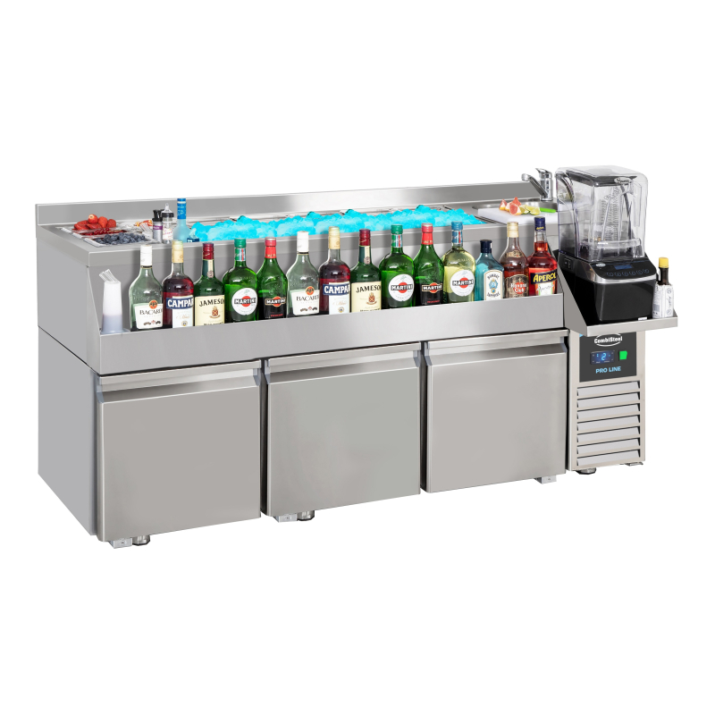 Table r&eacute;frig&eacute;r&eacute;e 3 portes avec bar &agrave; cocktails - Combisteel - 7489.6005