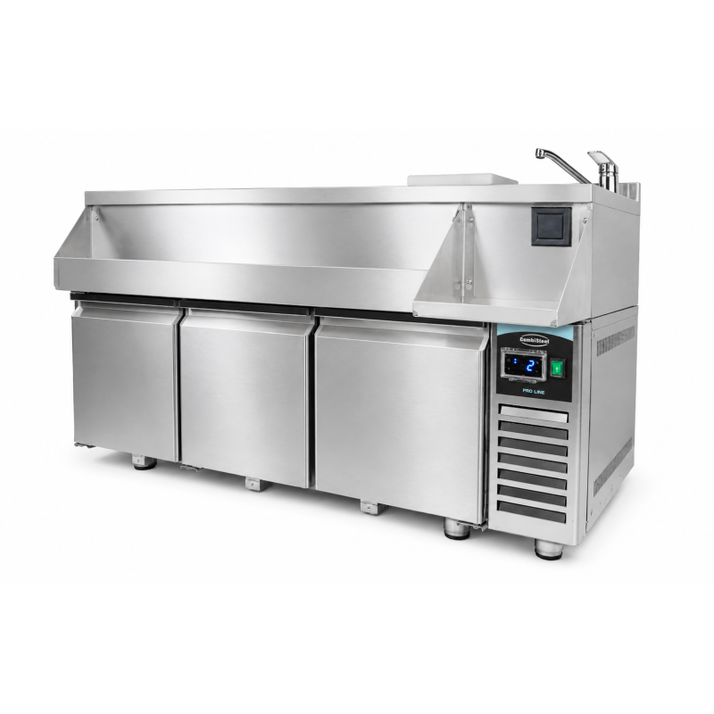 Table r&eacute;frig&eacute;r&eacute;e 3 portes avec bar &agrave; cocktails - Combisteel - 7489.6005