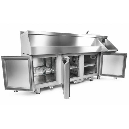 Table r&eacute;frig&eacute;r&eacute;e 3 portes avec bar &agrave; cocktails - Combisteel - 7489.6005
