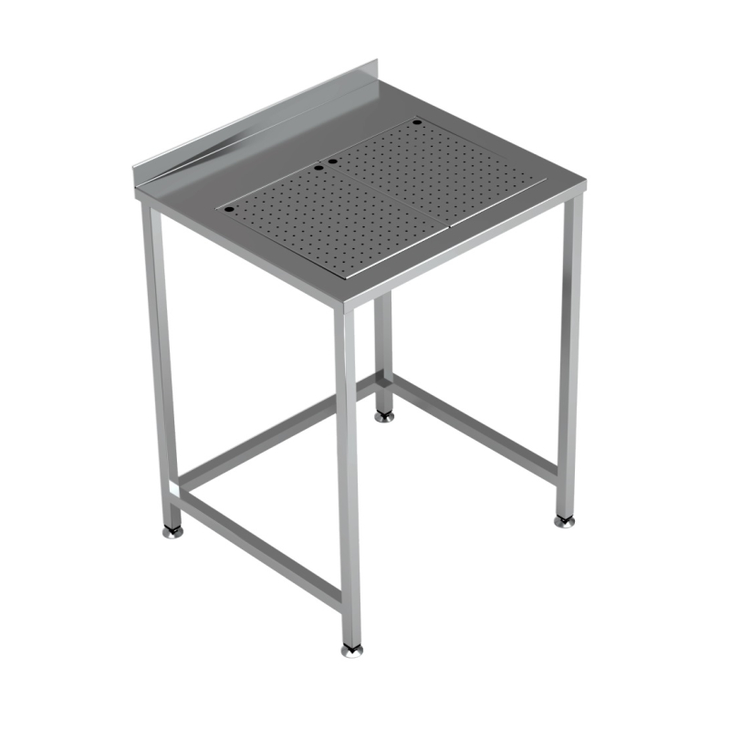 Plan de travail avec bac d'&eacute;gouttage int&eacute;gr&eacute; 700x650 - Combisteel - 7084.0020