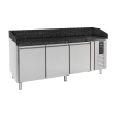 Table pr&eacute;p pour pizza 3 portes granit noir - Combisteel - 7950.0054