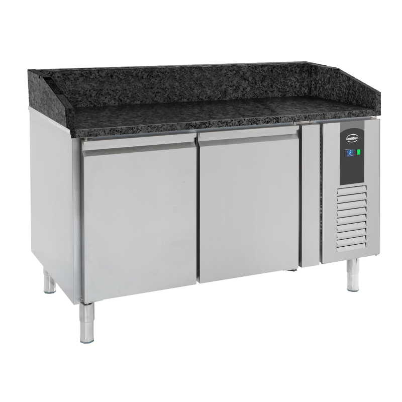 Table pr&eacute;p pour pizza 2 portes granit noir - Combisteel - 7950.0050