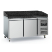 Table pr&eacute;p pour pizza 2 portes granit noir - avec roues - Combisteel - 7950.5137