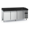 Table pr&eacute;p pour pizza 3 portes granit avec roues - Combisteel - 7950.5142