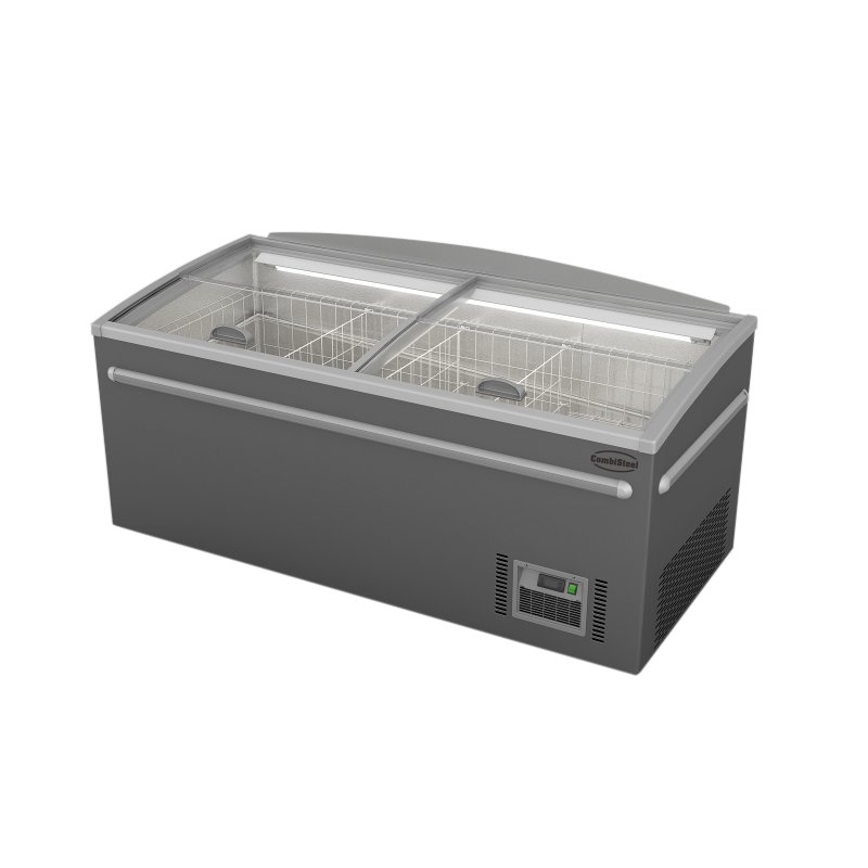 Cong&eacute;lateur bahut gris pour supermarch&eacute; t&ecirc;te de gondole d&eacute;givrage automatique - Combisteel - 7455.2660