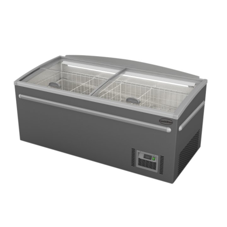 Cong&eacute;lateur bahut gris pour supermarch&eacute; t&ecirc;te de gondole d&eacute;givrage automatique - Combisteel - 7455.2660