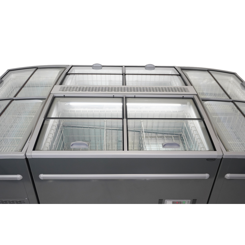 Cong&eacute;lateur bahut gris pour supermarch&eacute; t&ecirc;te de gondole d&eacute;givrage automatique - Combisteel - 7455.2660