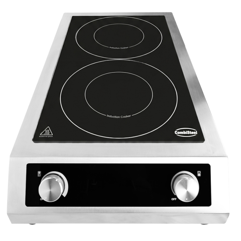 Inductie kookplaat tafelmodel 2 zones alleen geschikt voor inductiepannen - Combisteel - 7505.0075