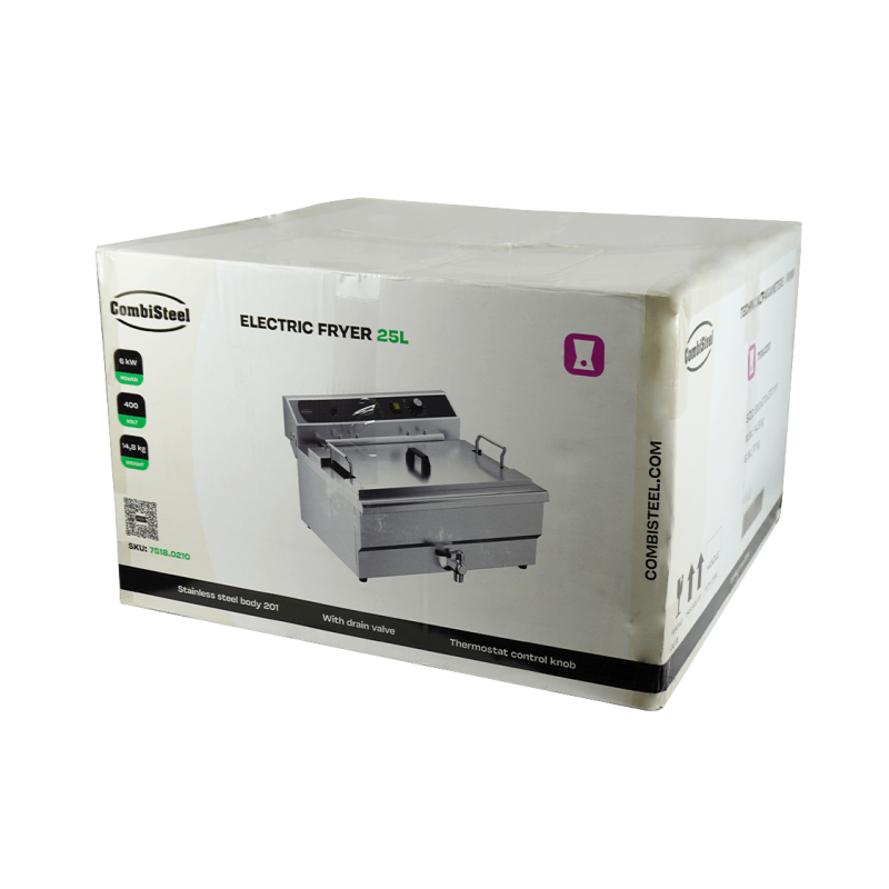 Friteuse posable &eacute;lectrique 25l - avec robinet de vidange - Combisteel - 7518.0210