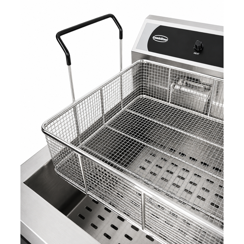 Friteuse posable &eacute;lectrique 25l - avec robinet de vidange - Combisteel - 7518.0210