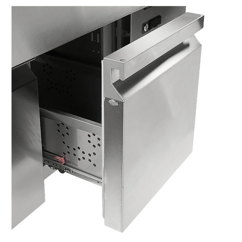 Cocktails bar station r&eacute;frig&eacute;r&eacute;e incl. &eacute;vier, lave-verres, speedrail porte-bouteilles, planche &agrave; d&eacute;coup - Combisteel - 7083.0050